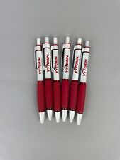 Lot 6 Vytorin Drug Rep Pens Pearl White Red Rubber Grip Clicker Style picture