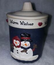 Winter Christmas Warm Wishes Snowman Candle Jar With Lid picture