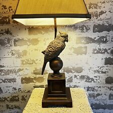 Cockatiel Table Lamp Bronze Brown Color Resin Sculpture 26” Parrot Tropical Bird picture