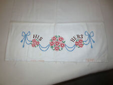 Vintage COLORTEX His & Hers PAINTED EMBROIDERY Cotton Pillow Tubing - 21