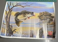 1985  LONE STAR BEER POSTER Limited Edition Bass Fish Poster rare HTF CE Pearson picture