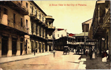 c.1914 Postcard Street View City of Panama Postmarked Bolivar Ohio picture