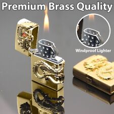 Premium Gold Dragon Lighter Luxury Zipp stylish Windproof Torch Cigar Retro USA picture