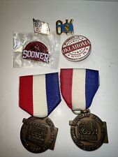 Lot of 6 Oklahoma SSAA Medals Sooners Pins OK & American Flag Excell. PreOwned picture
