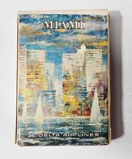 DELTA AIRLINES MIAMI FLORIDA VINTAGE PLAYING CARDS SEALED BOX OPEN NOS picture
