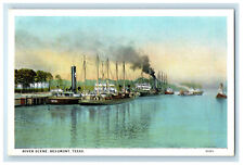 c1920's Steamer Boat Harbor Beaumont Texas TX Unposted Postcard picture
