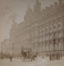 1891 LIVERPOOL ENGLAND LIME STREET HOTEL HORSES CARRIAGES STEREOVIEW 30-30 picture