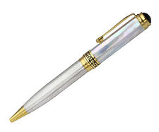Xezo Maestro White Mother of Pearl Ballpoint Pen, Medium Point. 18k Gold Plated picture