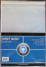 (200) CSP SHEET MUSIC SIZE SLEEVES COVERS W/RESEAL FLAP 9 3/8X12 1/4 + 1.5