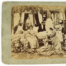 Death of a Newborn Baby Mourning Stereoview c1860 Post Mortem Child Women A2571 picture