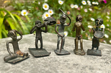 PRE-1900 LOT OF 5 AFRICAN GOLDWEIGHTS *PEOPLE* MINI SCULPTURES [GHANA] picture