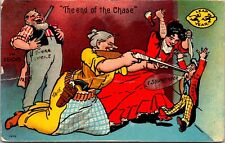 End Of The Chase Held At Gun Point Comic Funny Humor Postcard picture