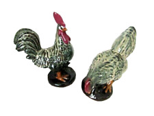 Beautiful Couple Ceramic Hen & Rooster Farm House Figurine 10.5