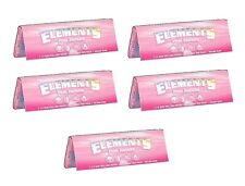 5 PACKS of New ELEMENTS PINK  1 1/4 SIZE Rolling Papers Ultra Thin picture