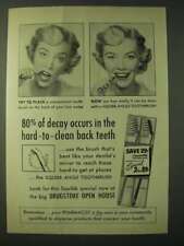 1955 Squibb Angle Toothbrush Ad - 80% of decay occurs in the hard-to-clean back picture