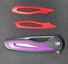 Sharp By Design Apex Flipper - Black/Red Ti (Satin S90V) - WITH FUCHSIA INLAYS picture