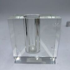 Beautiful Heavy Clear Glass Crystal Bud Vase Debi Lilly Demi Abstract 4