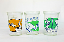 Lot of 3 Vintage Welchs Looney Tunes Jelly Jars 4, 7, 9 Juice Glasses picture