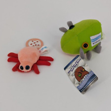 Lot of 2 Bed Bug Plush Red Giant Microbes Green Protect A Bed Brand New NWT picture