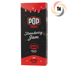 1x Box Pop Strawberry Jam Cones | 400 Cones Each | King Size | + 2 Free Tubes picture