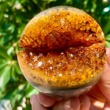 317G Natural Citrine geode quartz crystal open smile sphere Museum Collection picture