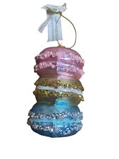 Bloomingdale’s Macaron Christmas Ornament Embellished Glass NWT picture