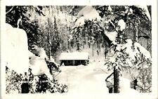 RPPC Spring Creek Lodge Alaska Anchorage Real Photo Postcard Snow Winter APO 942 picture
