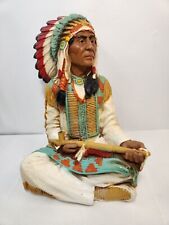 Vintage Universal Statuary 1980 #691 Chalware Indian Chief With Pipe 13
