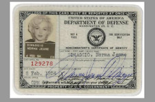 Marilyn Monroe Government ID Badge PHOTO 5x7 Card Signed Repro DOD USO Tour 1954 picture