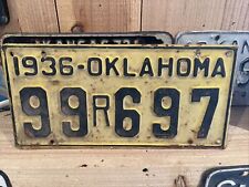 1936 Oklahoma license plate Tag 99 R 697 DMV perfect for your Hot Rod Chevy Ford picture