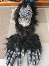 Gorilla Ape Mask Adult O/S Rubber Hands Halloween Costume Dress Up Vintage T8#54 picture