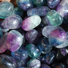 AAA Fancy Rainbow Fluorite Crystal Tumbled Stones, Watermelon Fluorite, Blue Flu picture