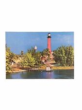 Vintage Postcard Jupiter Lighthouse Florida Inlet Ocean Dock History picture