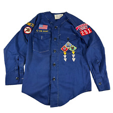 Boy Scout Of America Cub Scout Uniform Shirt Killgore Texas Blue Gold Patch Mens picture
