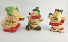 Vintage 1981 Enesco Human Beans Christmas Figurines Lot of 3 picture