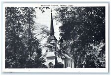 c1920's Methodist Church Building Tower Grove View Canaan Connecticut Postcard picture