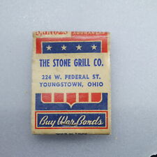 The Stone Grill Buy War Bonds Youngstown Ohio Matchbook Vintage Struck picture