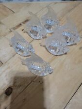 Vintage Clear Lucite Angel Fish Napkin Rings 6 Set Acrylic 70s Mid Century picture