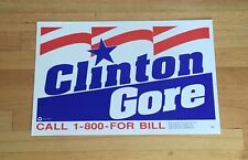 Bill Clinton Al Gore Official 1992 President Vice Campaign Sign Poster Placard  picture