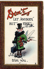 Postcard Humor Raphael Tuck Don't Let Anybody But The ? Trim You Funny c1909 N1 picture
