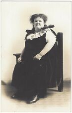 1910 Studio REAL PHOTO Circus Sideshow Performer, Fat Obese Girl in Dress picture