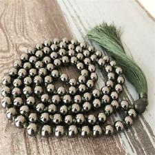 6MM Natural Hematite Gemstone 108 Beads Tassel Mala necklace Unisex Energy picture