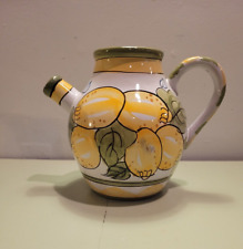VTG  World Bazars Inc Hand Painted Ceramic Pottery Citrus Lemon Water Pitcher picture