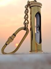 Antique Gold Nautical Hourglass Sand Timer Keychain Functional & Stylish Gifts picture