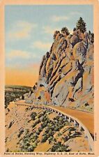 Glacier National Park MONTANA MT Harding Highway 10 Rocks Vintage Linen Postcard picture