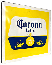 1960s Vintage CORONA Beer Cerveza Enameled Metal Bar Sign, 30
