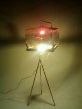 VINTAGE ROBOT ATOMIC UFO LIGHT SWAG LAMP SPUTNIK EYEBALL CHANDELIER TORINO BRASS picture