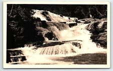 1930s GLACIER NATIONAL PARK MT McDONALD CREEK FALLS MARBLE RPPC POSTCARD P3387 picture