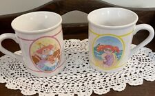 Vintage Cabbage Patch Kids Girl DollsMug 1985 OAA Inc 80s Coffee Cups Set of 2 picture