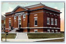 Sterling Illinois IL Postcard Carnegie Library Building Exterior 1911 Antique picture